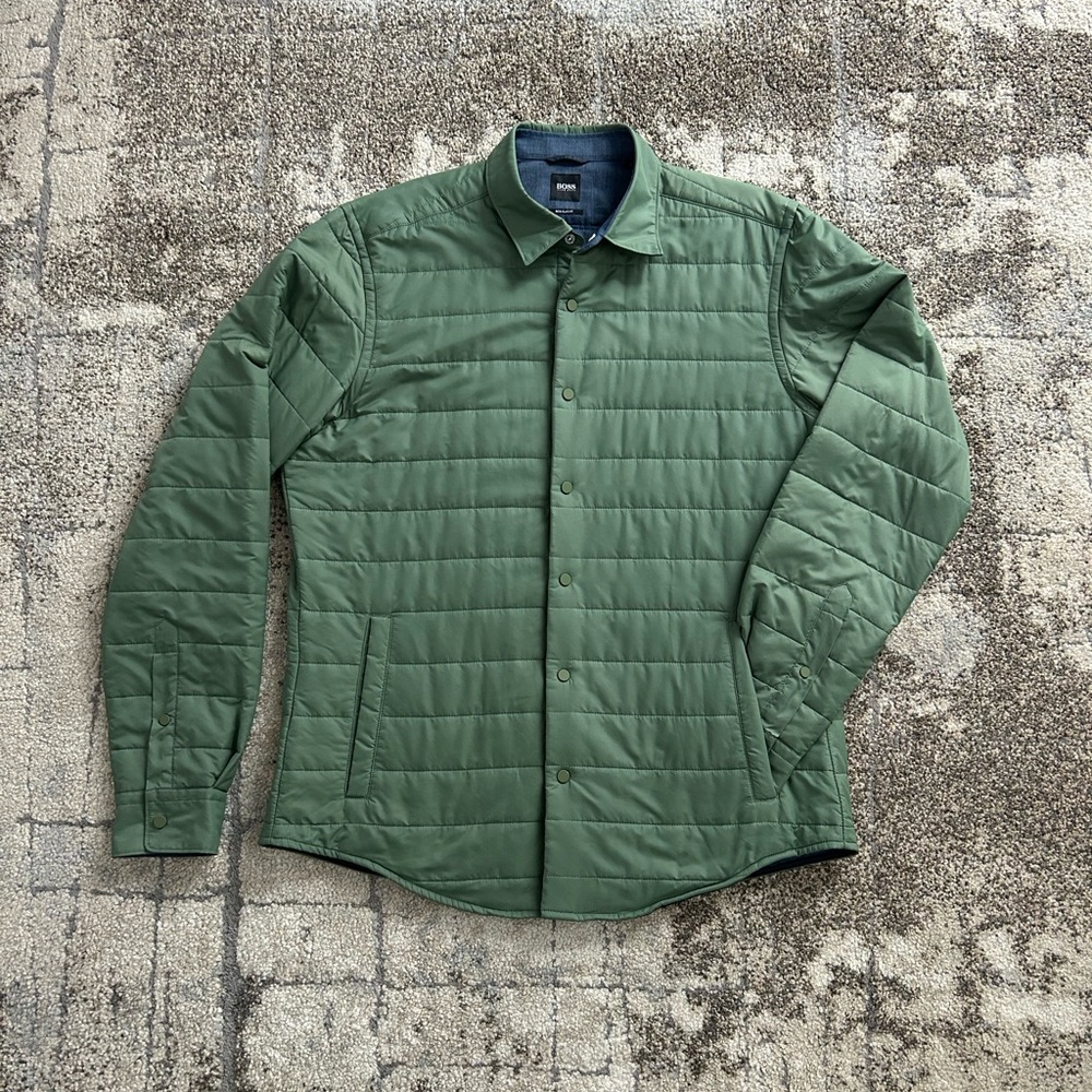 Hugo Boss Quilted Shirt Jacket – Green – Size L (Regular Fit)